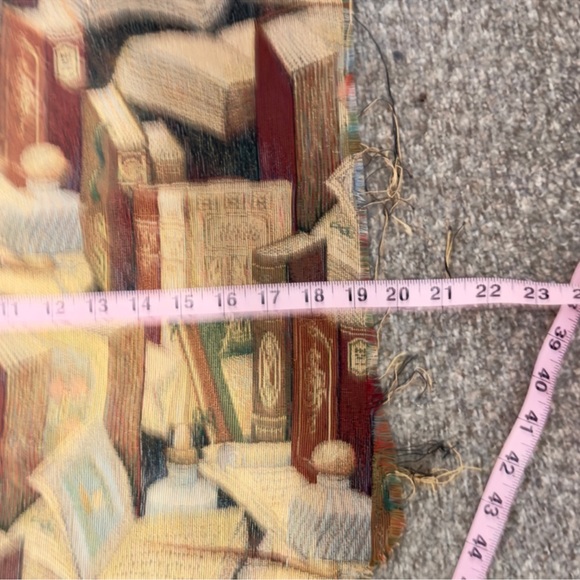 Classic Books & Inkwell Themed Tapestry Upholstery Fabric Thick Textured Library - Picture 8 of 13